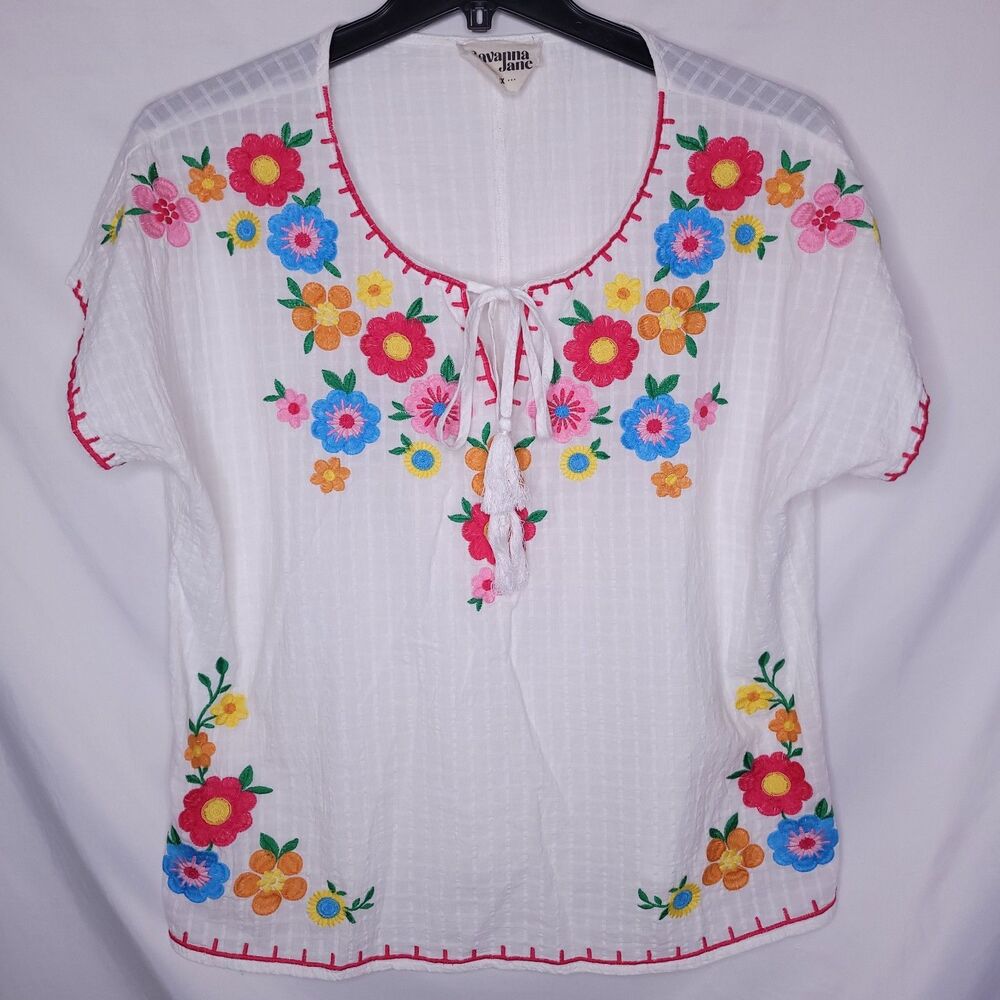 Savanna Jane White Embellished Puff Sleeve Blouse